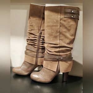 Fergalicious Boots by Fergie, Olive color, Size 8